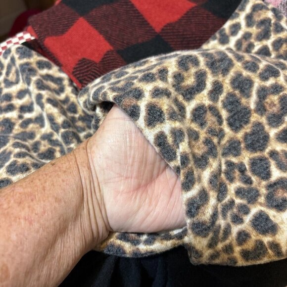 7th Ray Womens 3XL Open Front Long Duster Sweater Cardigan Mixed Print Long Knit - Picture 7 of 10